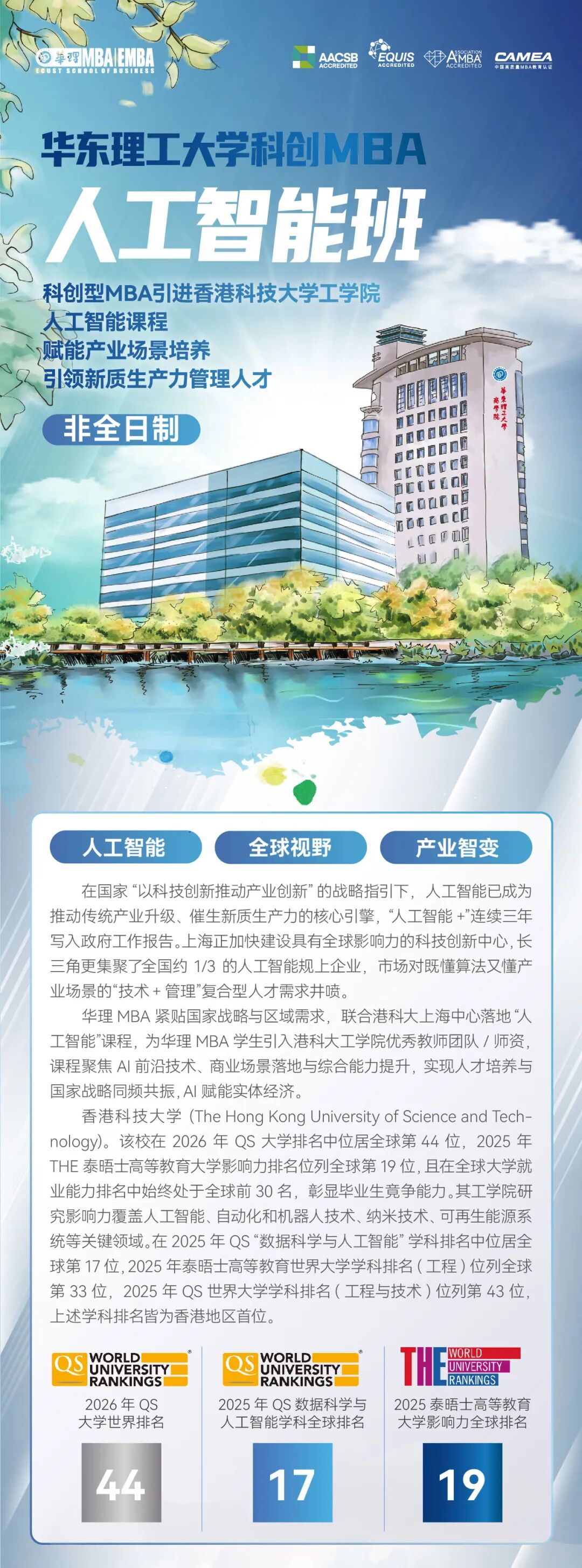 華東理工大學2026科創(chuàng)MBA人工智能班（非全日制）：人工智能賦能產(chǎn)業(yè)智變